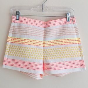 Jcrew Collection Neon Embroidered Shorts -Sz 0